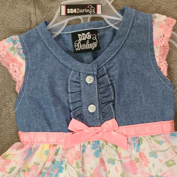 New Girl's 12 Month Denim Frills Outfit - Picture 3 of 3